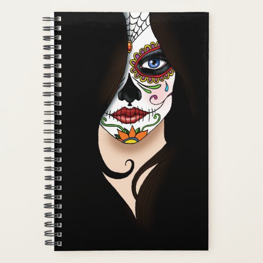 Rosa Sugar Skull Portrait Planer (Vorderseite)
