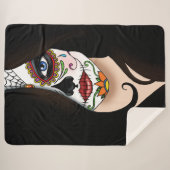 Rosa Sugar Skull Portrait Sherpadecke (Vorderseite (Horizontal))
