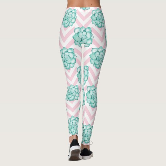 Rosa Sukkulent Leggings (Rückseite)