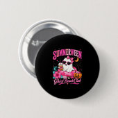 Rosa Summerween süßer Geist tropischer Strandurlau Button (Vorne & Hinten)