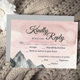 Rosa Sunrise Mountain Response Card Wahl RSVP Karte
