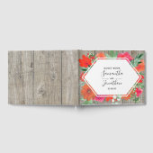 Rosa Sunset Bloom Blumenrahmen Hochzeitsbuch Gästebuch (Voll)