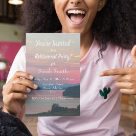 Rosa Sunset Foto Retirement Partys Einladung