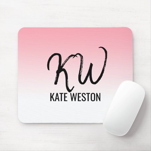 Rosa Sunset Gradient Monogram Mousepad (Mit Mouse)