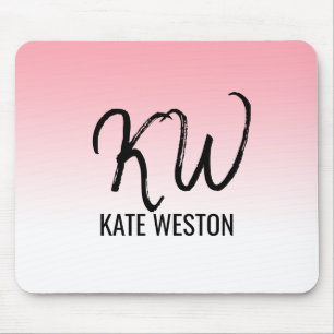 Rosa Sunset Gradient Monogram Mousepad