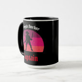 Rosa Sunset Pirate Ship Tasse (Vorderseite Links)