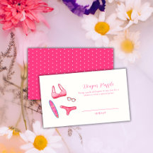 Rosa Surfbikini-Strandwindel-Raffle Baby Shower