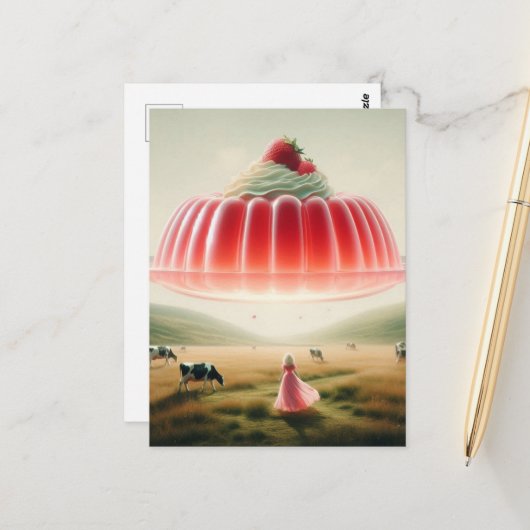 Rosa Surreal Sweet Leckerei Postkarte (Vorderseite/Rückseite Beispiel)