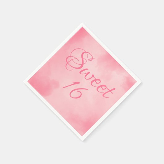 Rosa Süße 16 Geburtstag Serviette (Ecke)