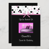 Rosa Süße 16 Kuchen Geburtstagsparty Einladungen (Vorne/Hinten)