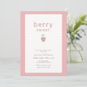 Rosa Süße Beeren Süße Erdbeere Baby Shower Einladung