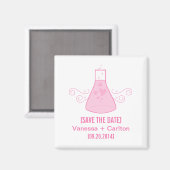 Rosa süße Chemie rettet das Datum Magnet (Vorderseite/Rückseite)
