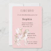 Rosa süße Feenflügel Kleid Einhorn Geburtstag Einladung (Vorderseite)