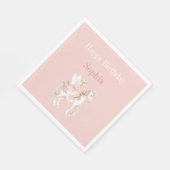 Rosa süße Feenflügel Kleid Einhorn Geburtstag Serviette (Ecke)