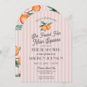 Rosa Süsse Hauptpresse Citrus Brautparty Einladung (Vorne/Hinten)