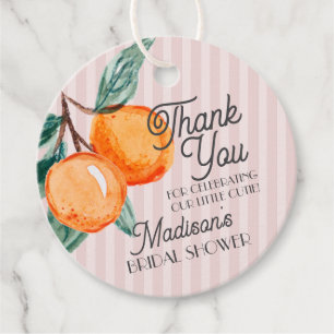 Rosa Süsse Hauptpresse Citrus Brautparty Geschenkanhänger