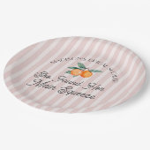 Rosa Süsse Hauptpresse Citrus Brautparty Pappteller (Schrägansicht)