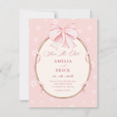 Rosa süße Hochzeit Save The Date (Vorderseite)