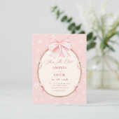 Rosa süße Hochzeit Save The Date (Stehend Vorderseite)