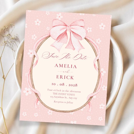 Rosa süße Hochzeit Save The Date