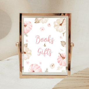 Rosa Süße Kleine Kürbis-Bücher und Geschenke-Schil Poster