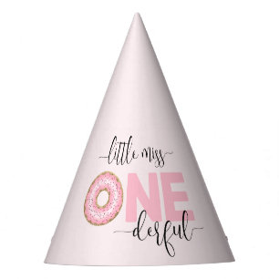 Rosa süße kleine Miss 1. Geburtstag  Partyhütchen