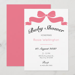 Rosa, süße Krawatte, Bugbabydusche Einladung