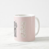 Rosa Süße Schwarze Kitty Katze Miauen Kaffeetasse (VorderseiteRechts)