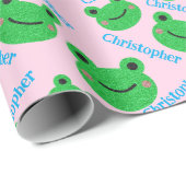 Rosa Süße Tier Geburtstag Geschenkpapier (Rolleneckpunkt)