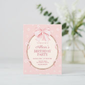 Rosa süßer Geburtstag Einladung (Stehend Vorderseite)