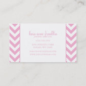 Rosa süßer Zickzack personalisierter Kontakt/ Visitenkarte (Rückseite)