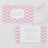 Rosa süßer Zickzack personalisierter Mama-Kontakt/ Telefonnummerkarte (Vorne/Hinten)