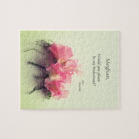 Rosa Süßerbsen mit Tendrien Bräunungsjacke Vorschl Puzzle (Horizontal)