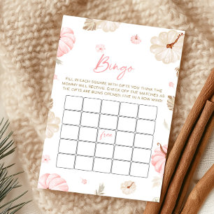 Rosa süßes kleines Kürbis-Herbst-Bingo-Spiel
