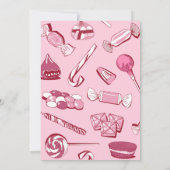 Rosa Süßigkeiten süß Einladung (Rückseite)