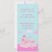 Rosa Süßigkeiten zum Geburtstag Einladung (Rückseite)