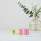 Rosa Süßigkeitstriper-Visitenkarten Mini Visitenkarte (Stehend Vorderseite)