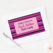 Rosa Süßwarenschild aus Baumwolle Rechteckiger Aufkleber (Umschlag)