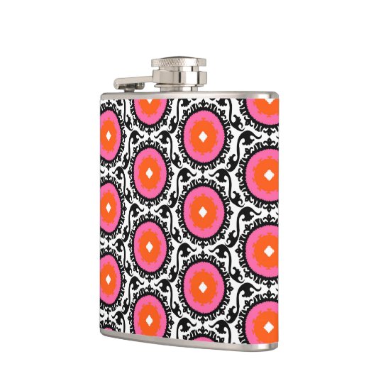 Rosa Suzani Muster Flachmann (Links)