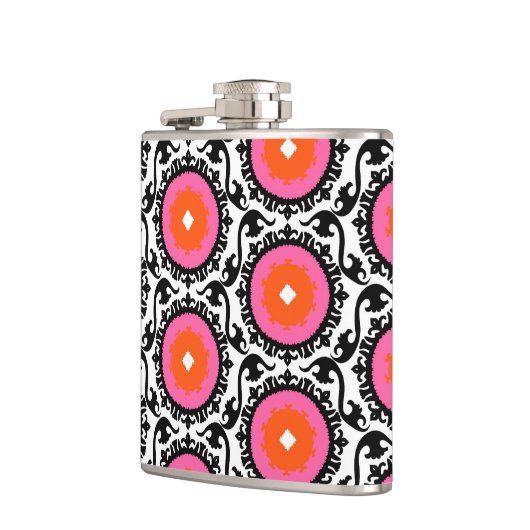 Rosa Suzani Muster Flachmann (Links)