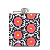 Rosa Suzani Muster Flachmann (Vorderseite)