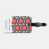 Rosa Suzani Muster Gepäckanhänger (Rückseite horizontal)