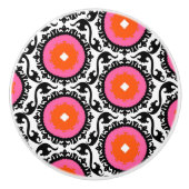 Rosa Suzani Muster Keramikknauf (Vorderseite)