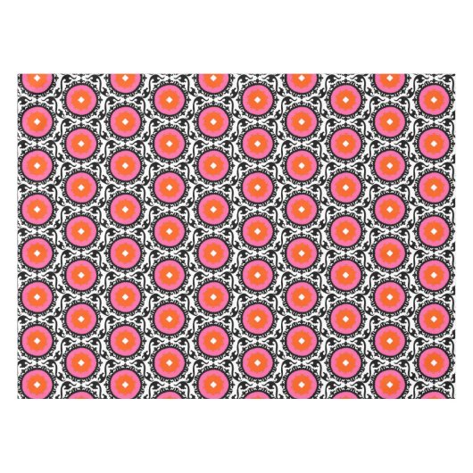 Rosa Suzani Muster Tischdecke (Vorderseite (Horizontal))