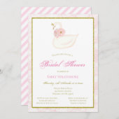 Rosa Swan Einladung, Brautparty, Babydusche Einladung (Vorne/Hinten)