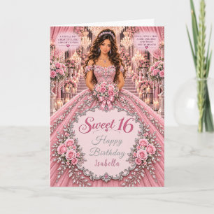 Rosa Sweet 16 Feier Karte