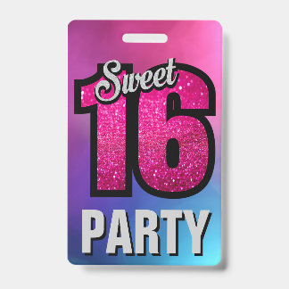 Rosa Sweet 16 Geburtstagsparty Einladungskarte Ausweis