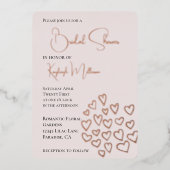 Rosa Sweet Hearts Brautparty Folieneinladung (Vorderseite)