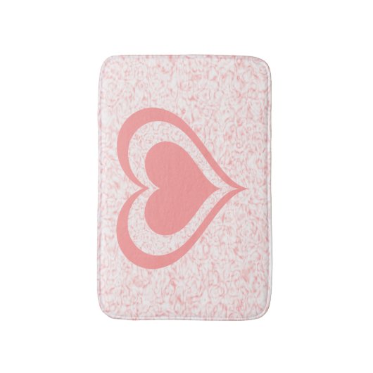 Rosa Swirbel mit Herzklopfmatte Badematte (Vorderseite Vertikal)