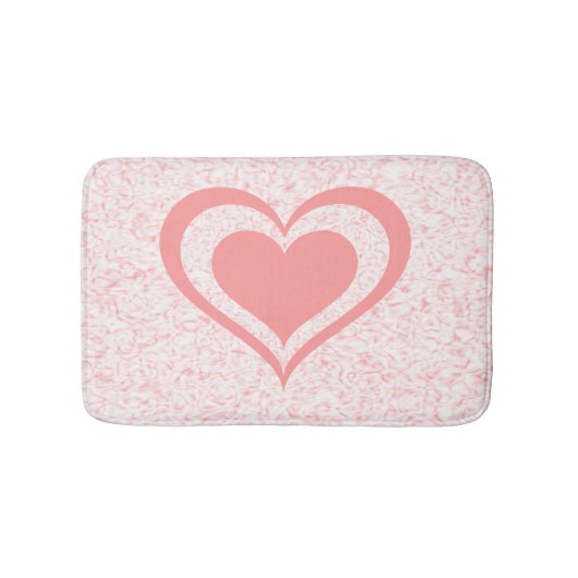 Rosa Swirbel mit Herzklopfmatte Badematte (Vorderseite)